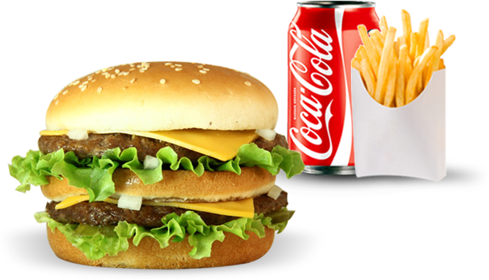 Classic Burger Meal Combo PNG Image