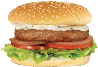 Classic Burgerwith Sesame Seed Bun PNG Image