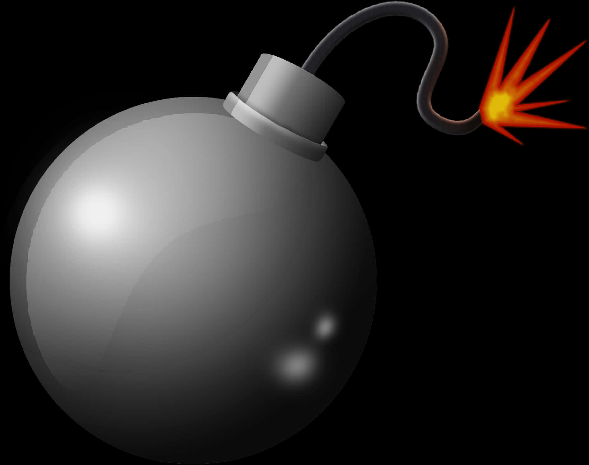 Classic Cartoon Bomb Ignition PNG Image