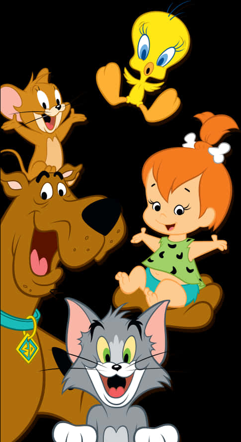 Classic Cartoon Characters Together.jpg PNG Image