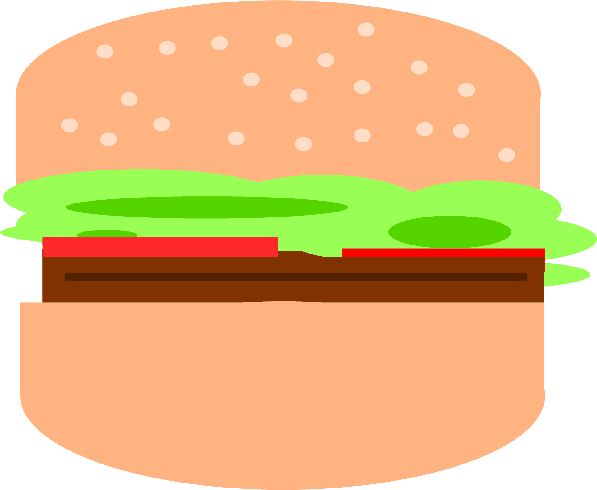 Classic Cartoon Hamburger PNG Image