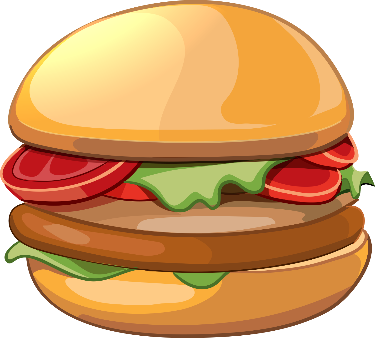 Classic Cartoon Hamburger Illustration PNG Image