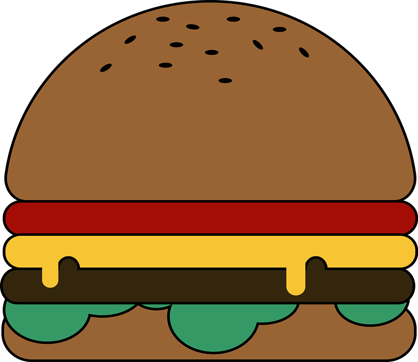 Classic Cartoon Hamburger PNG Image