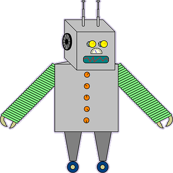 Classic Cartoon Robot Illustration PNG Image