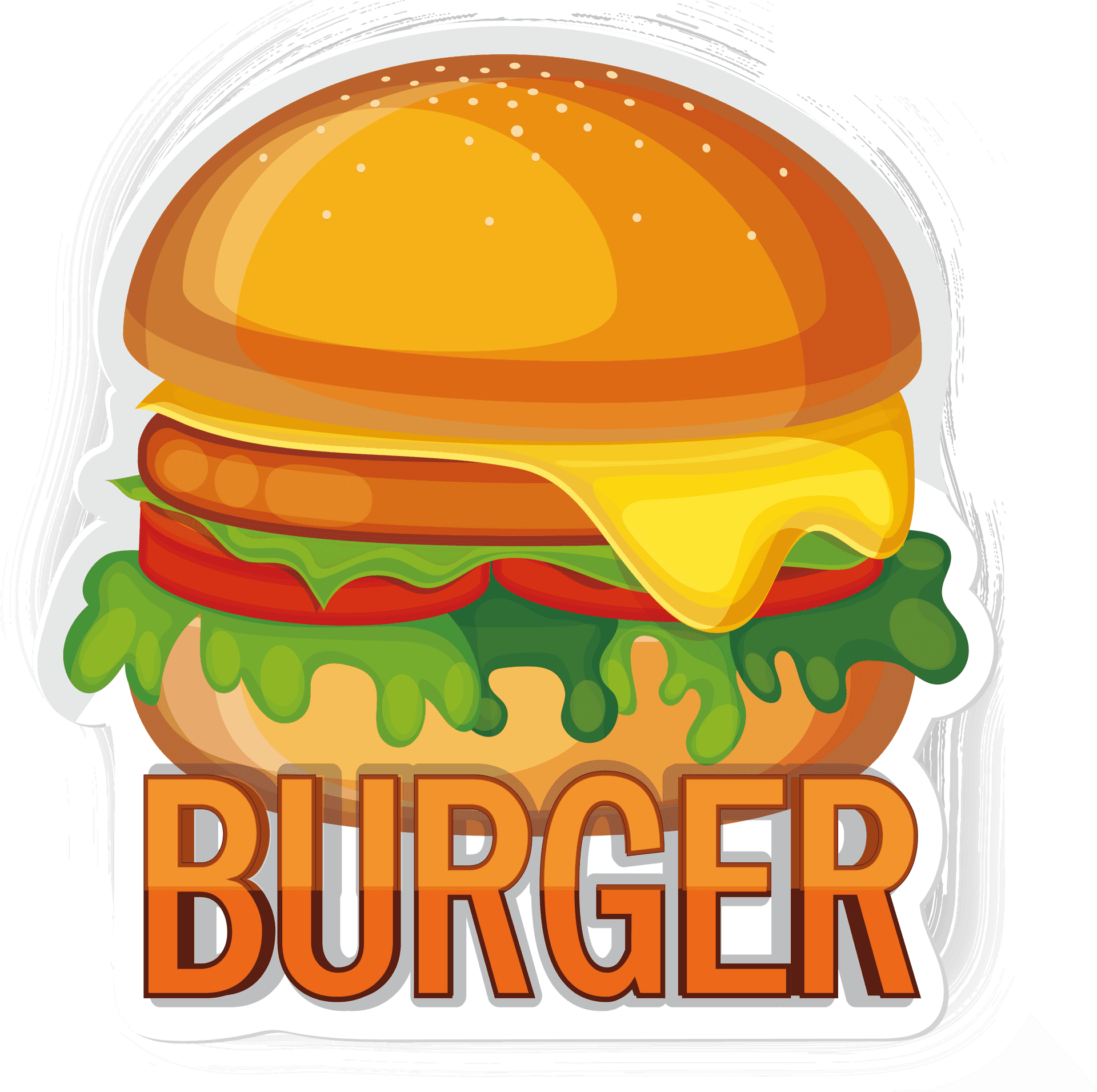 Classic Cheeseburger Illustration.png PNG Image