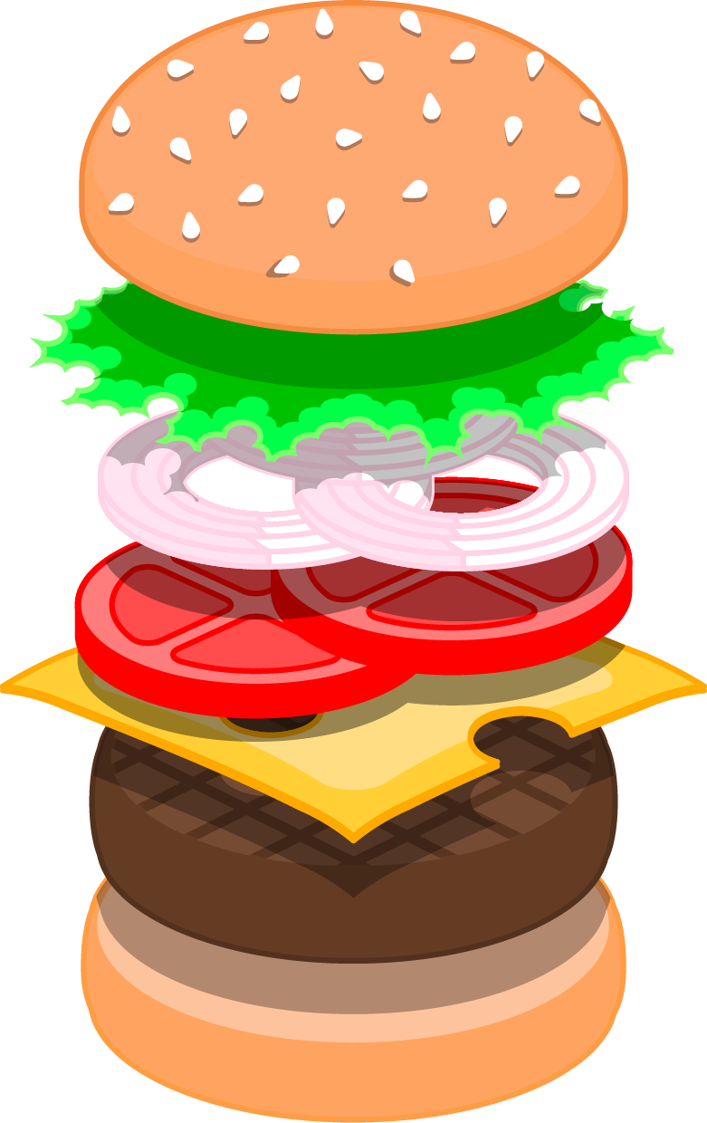 Classic Cheeseburger Illustration.png PNG Image