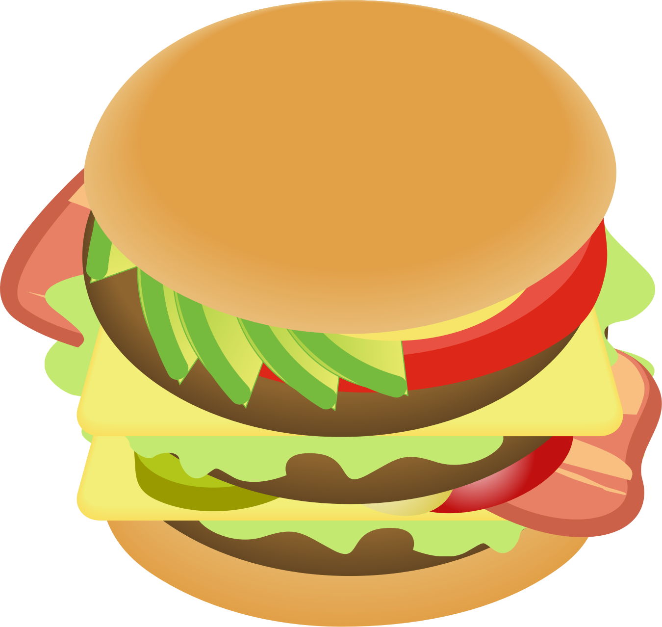 Classic Cheeseburger Illustration.png PNG Image