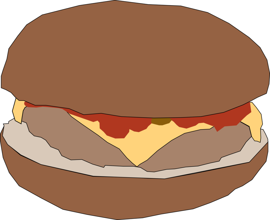 Classic Cheeseburger Illustration.png PNG Image