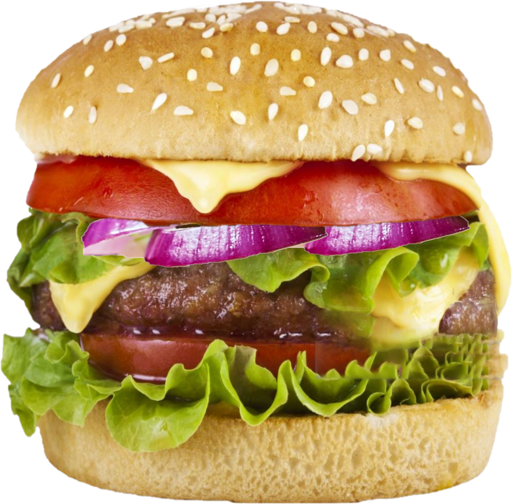 Classic Cheeseburger Transparent Background PNG Image