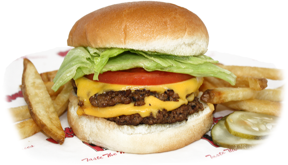 Classic Cheeseburgerwith Fries PNG Image