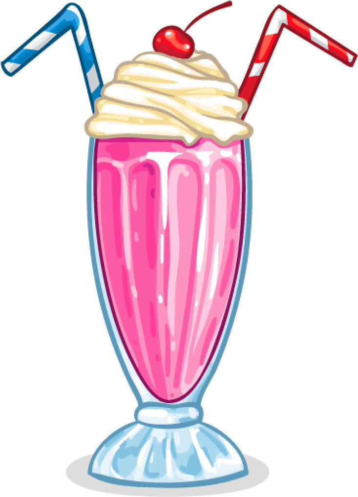 Classic Cherry Topped Milkshake Illustration PNG Image