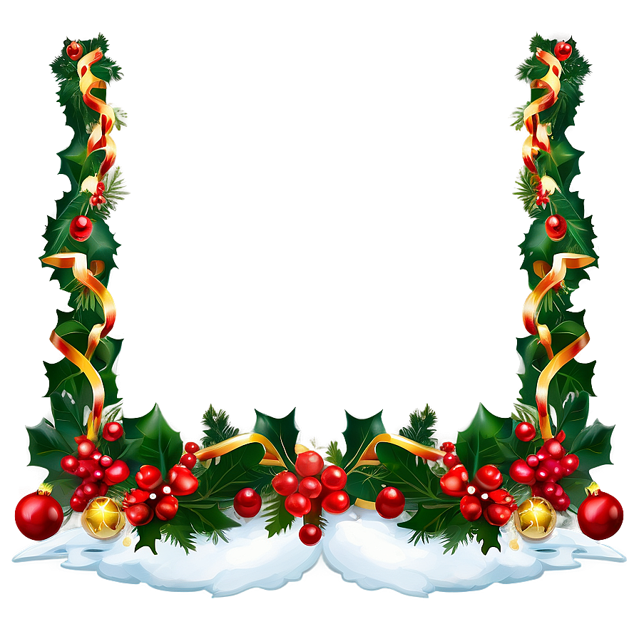 Classic Christmas Border Png 2 PNG Image