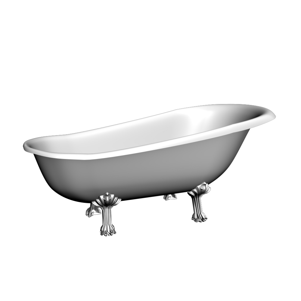 Classic Clawfoot Bathtub PNG Image