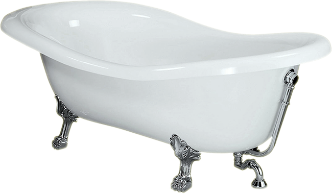 Classic Clawfoot Bathtub PNG Image