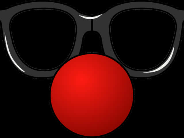 Classic Clown Noseand Glasses PNG Image