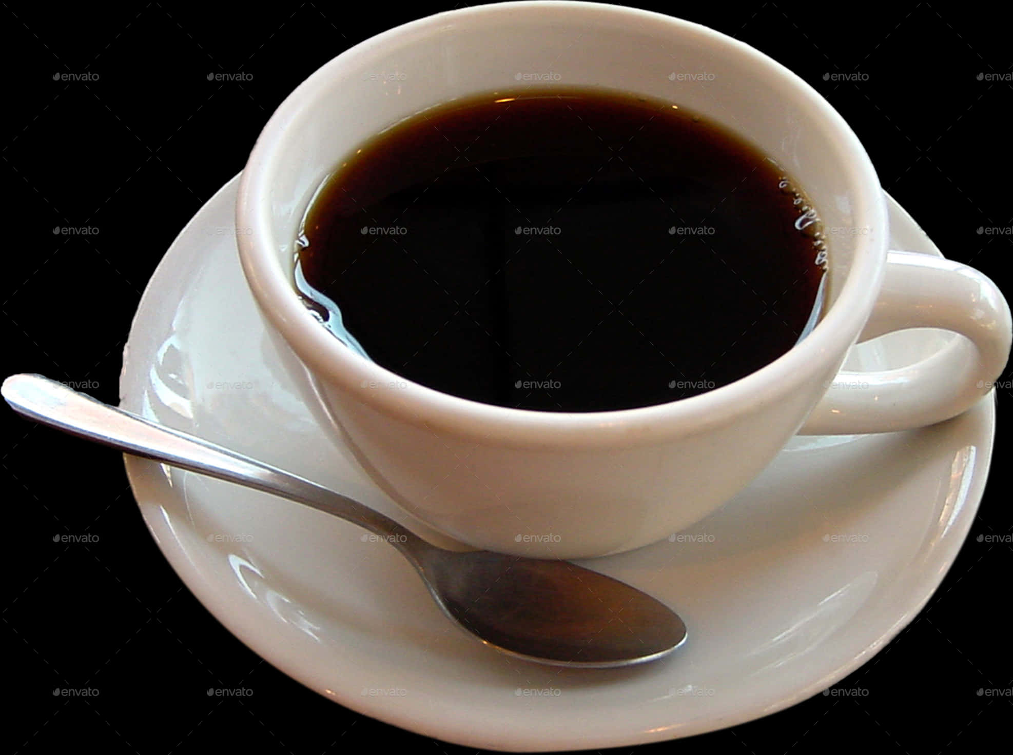 Classic Coffee Cup With Spoon PNG Image