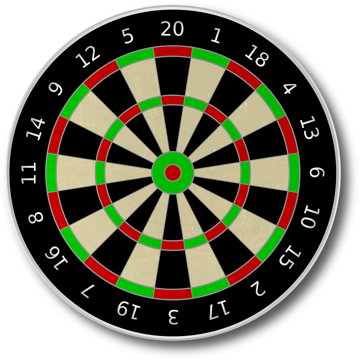 Classic Dartboard Top View PNG Image