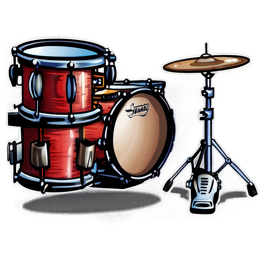 Classic Drum Kit Illustration Png Aqa PNG Image