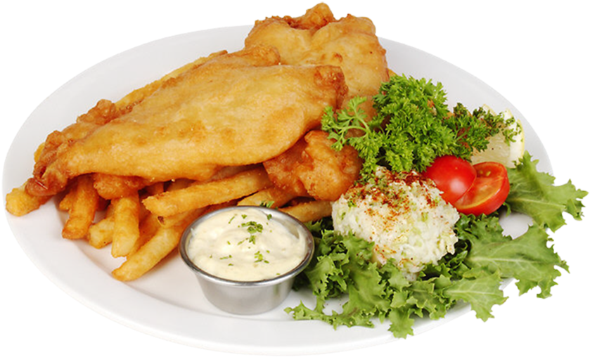 Classic Fishand Chips Plate PNG Image