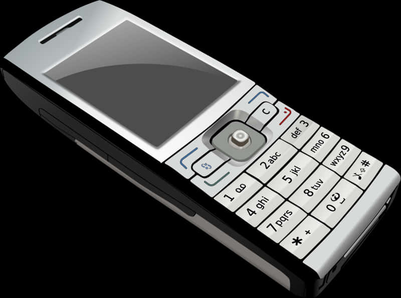 Classic Flip Phone Vector Illustration PNG Image