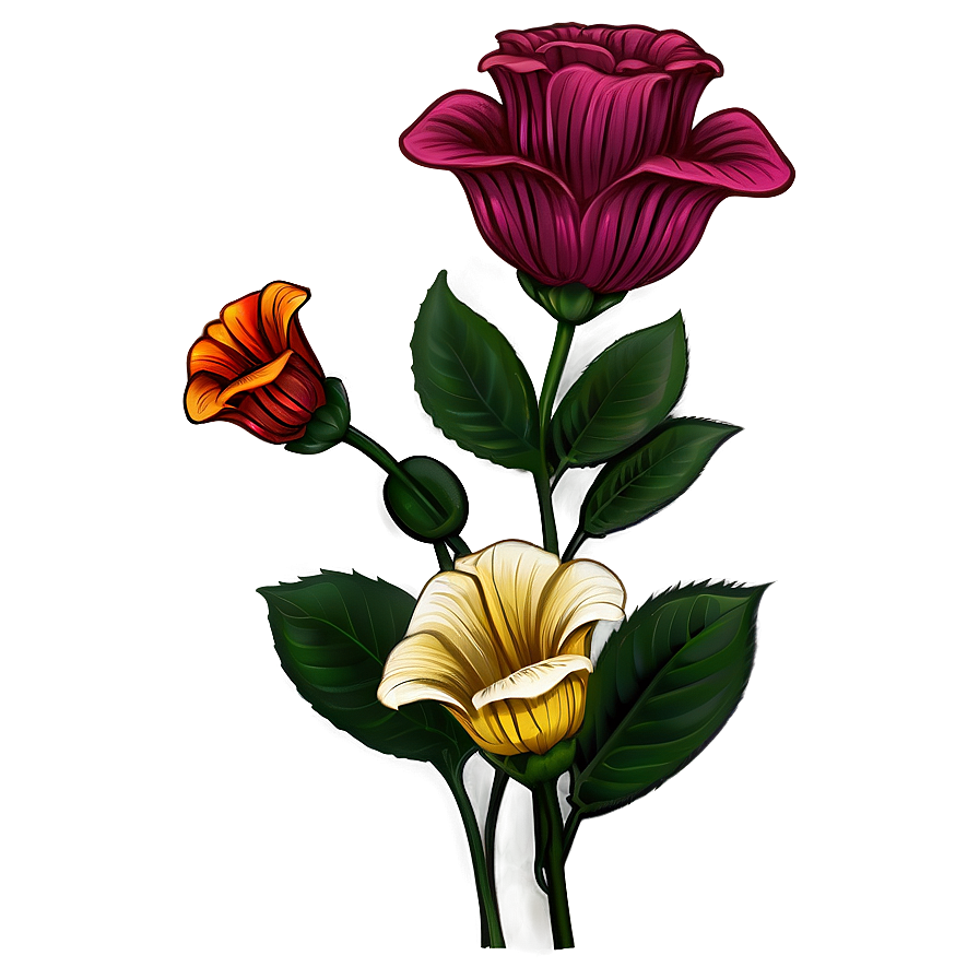 Classic Flower Illustration Png Uqa41 PNG Image