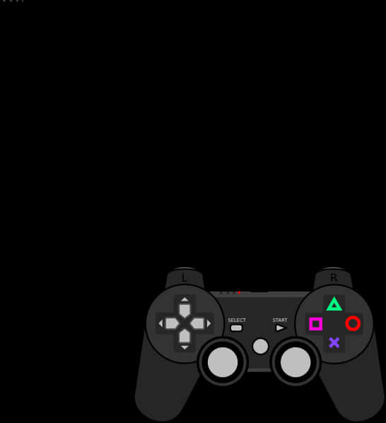 Classic Game Controller Silhouette PNG Image