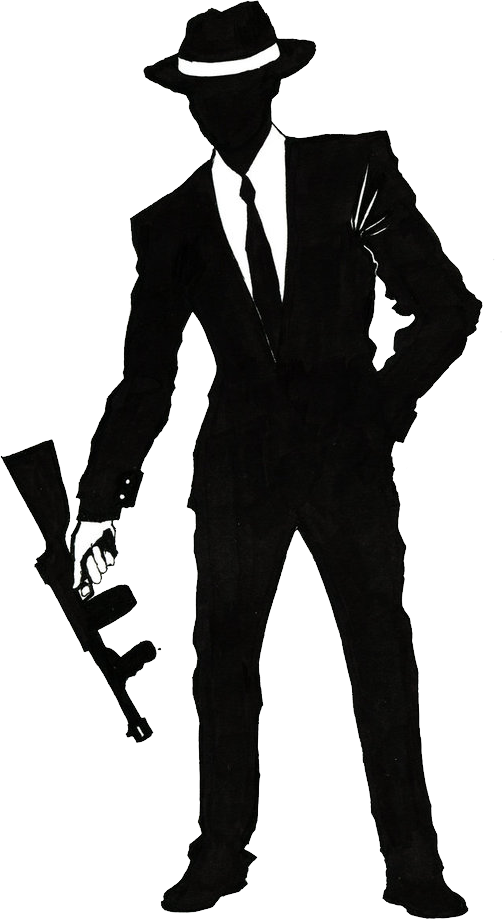 Classic Gangster Silhouette PNG Image