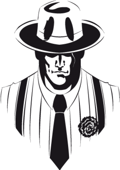 Classic Gangster Silhouette PNG Image