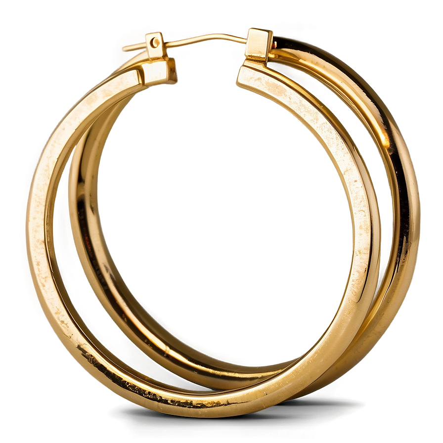 Classic Gold Hoop Earrings Png Btk PNG Image