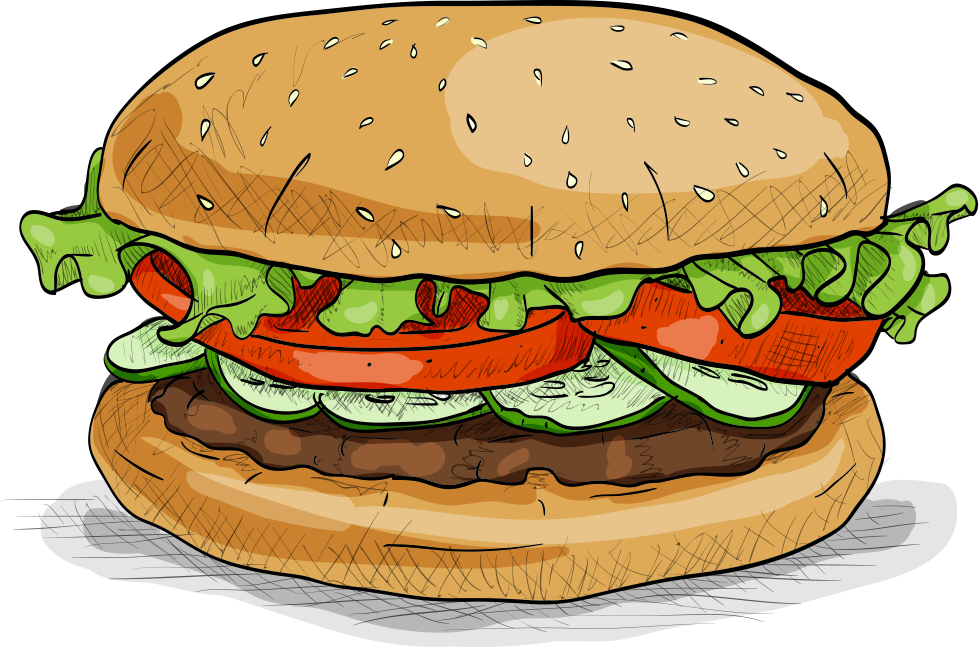 Classic Hamburger Illustration PNG Image