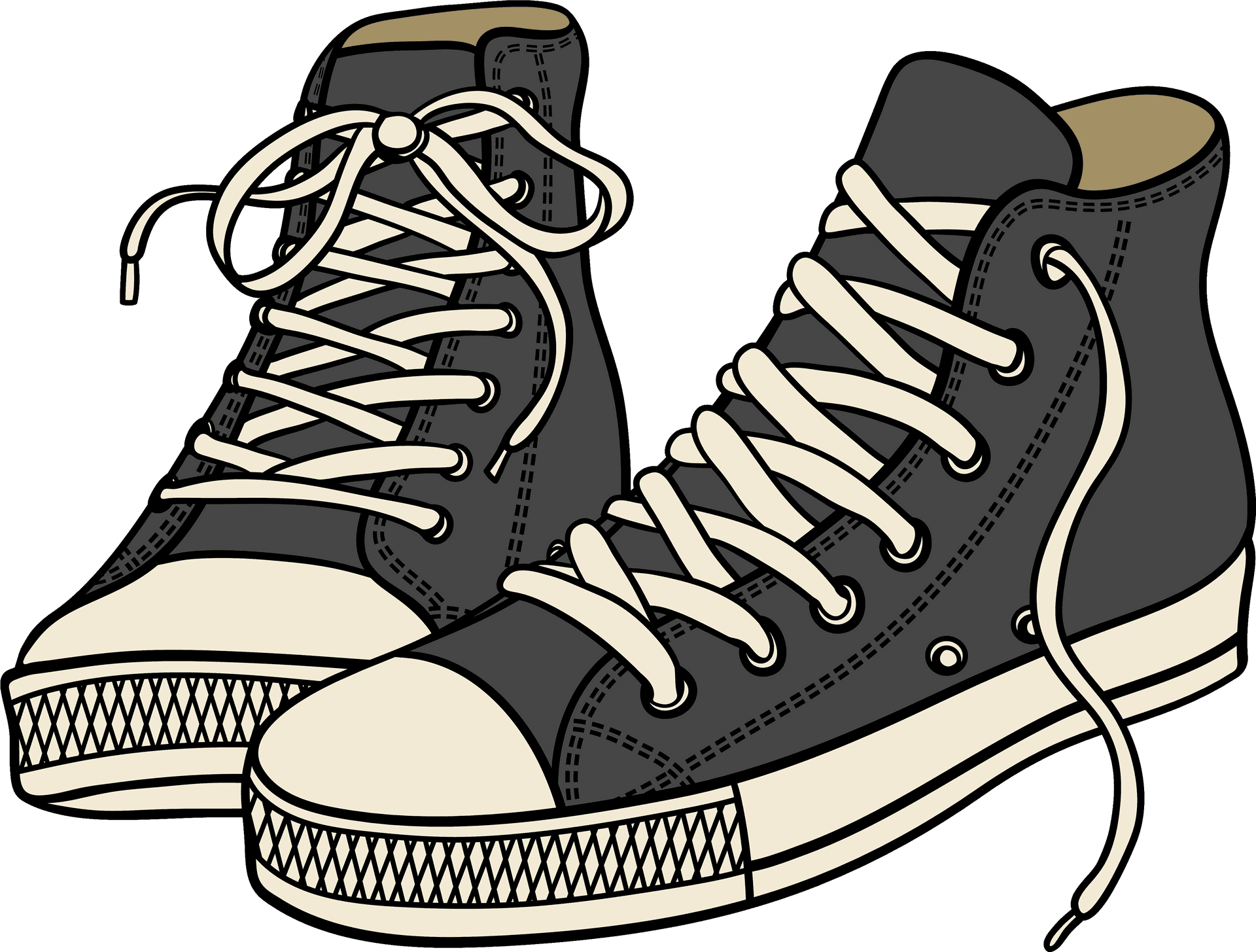 Classic High Top Sneakers Illustration PNG Image