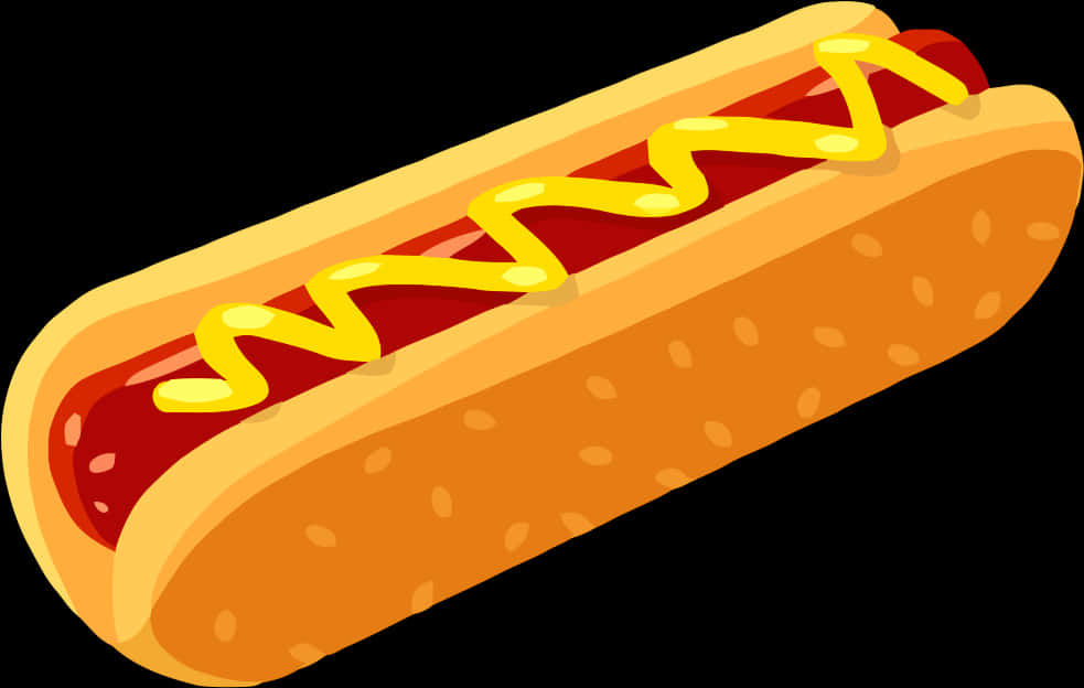 Classic Hot Dog Cartoon Illustration PNG Image