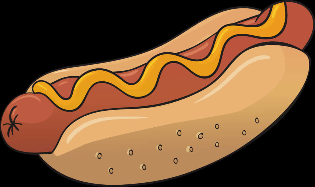 Classic Hot Dog Cartoon Illustration PNG Image