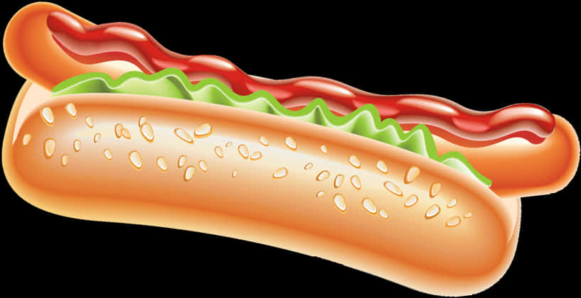 Classic Hot Dog Illustration PNG Image