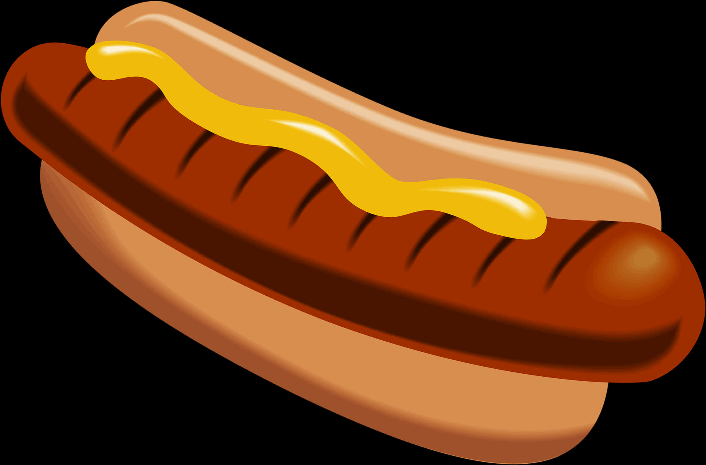 Classic Hot Dog With Mustard Illustration PNG Image