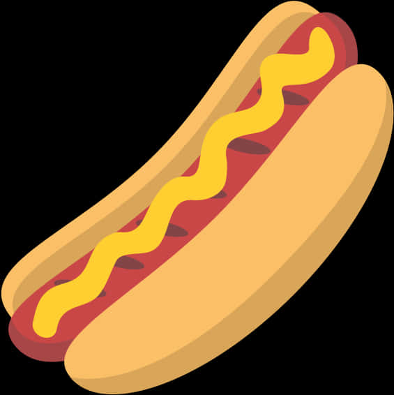 Classic Hot Dog With Mustard Illustration PNG Image