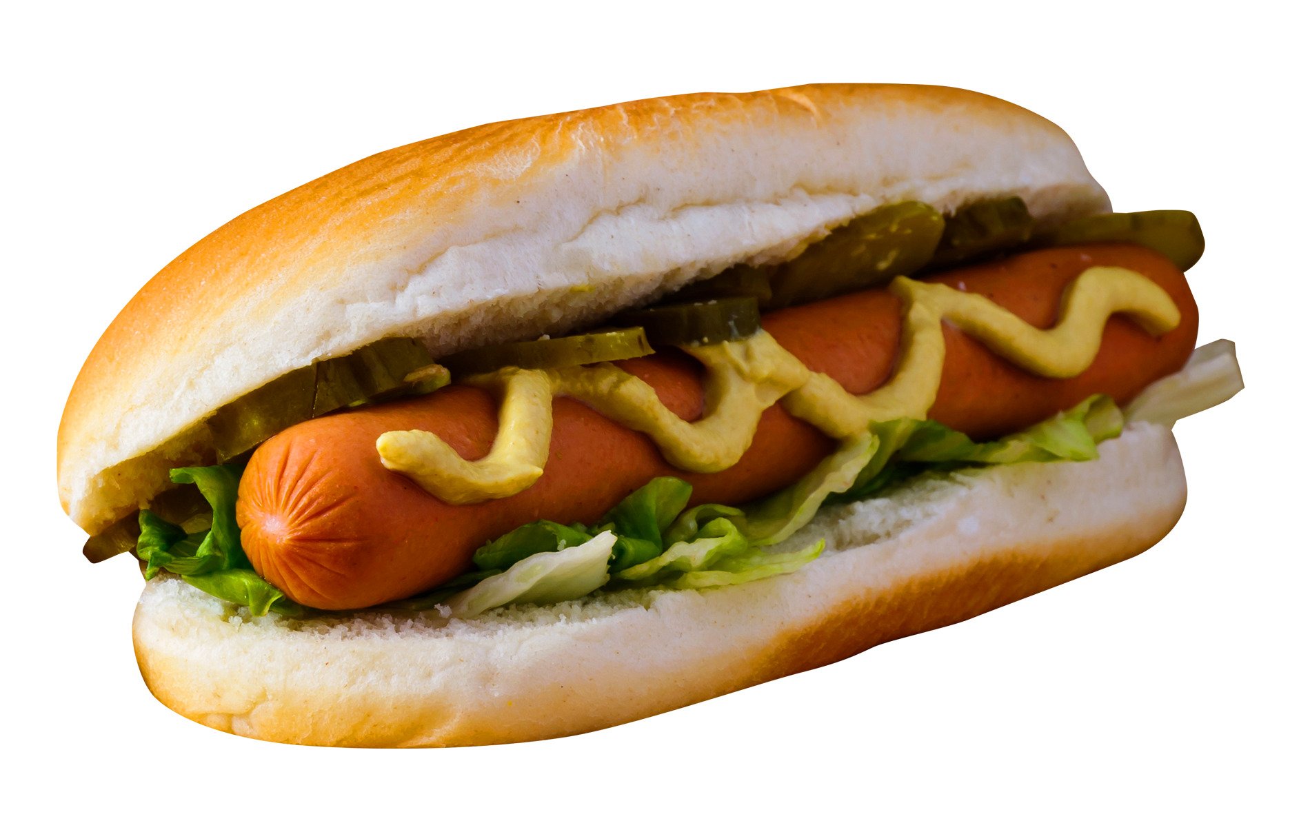 Classic Hotdogwith Mustardand Pickles PNG Image