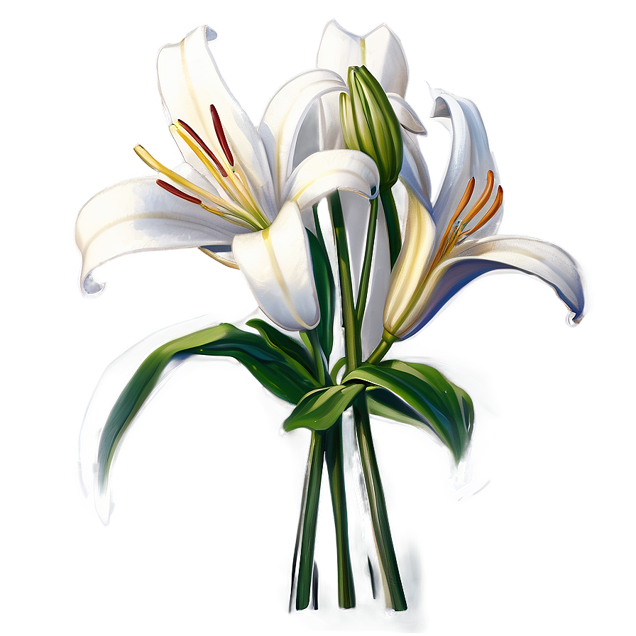 Classic Lilies Sketch Png 7 PNG Image