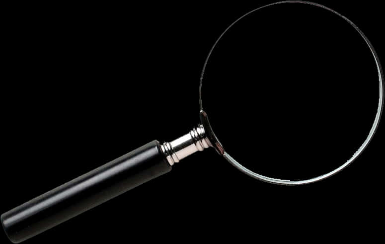 Classic Magnifying Glasson Black Background PNG Image