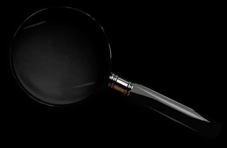 Classic Magnifying Glasson Black Background PNG Image