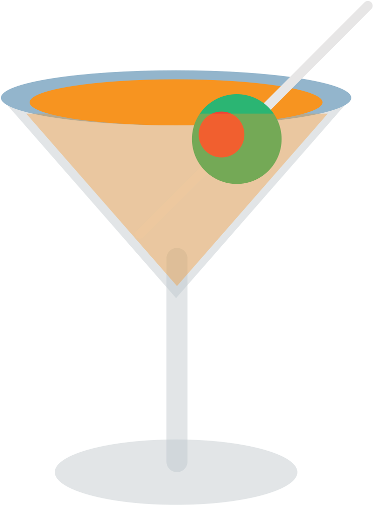 Classic Martini Cocktail Illustration PNG Image