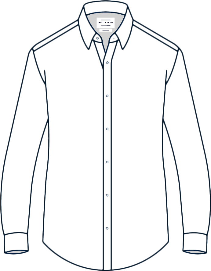 Classic Mens Dress Shirt Illustration PNG Image