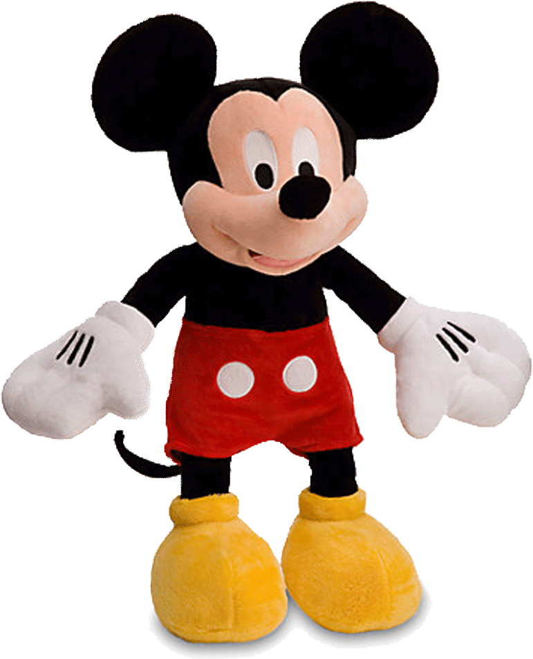 Classic Mickey Mouse Plush Toy PNG Image