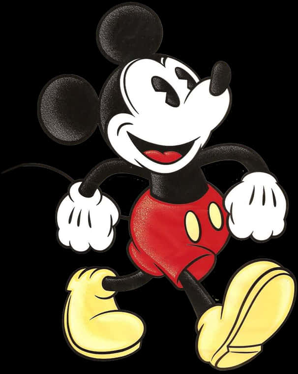 Classic Mickey Mouse Pose PNG Image