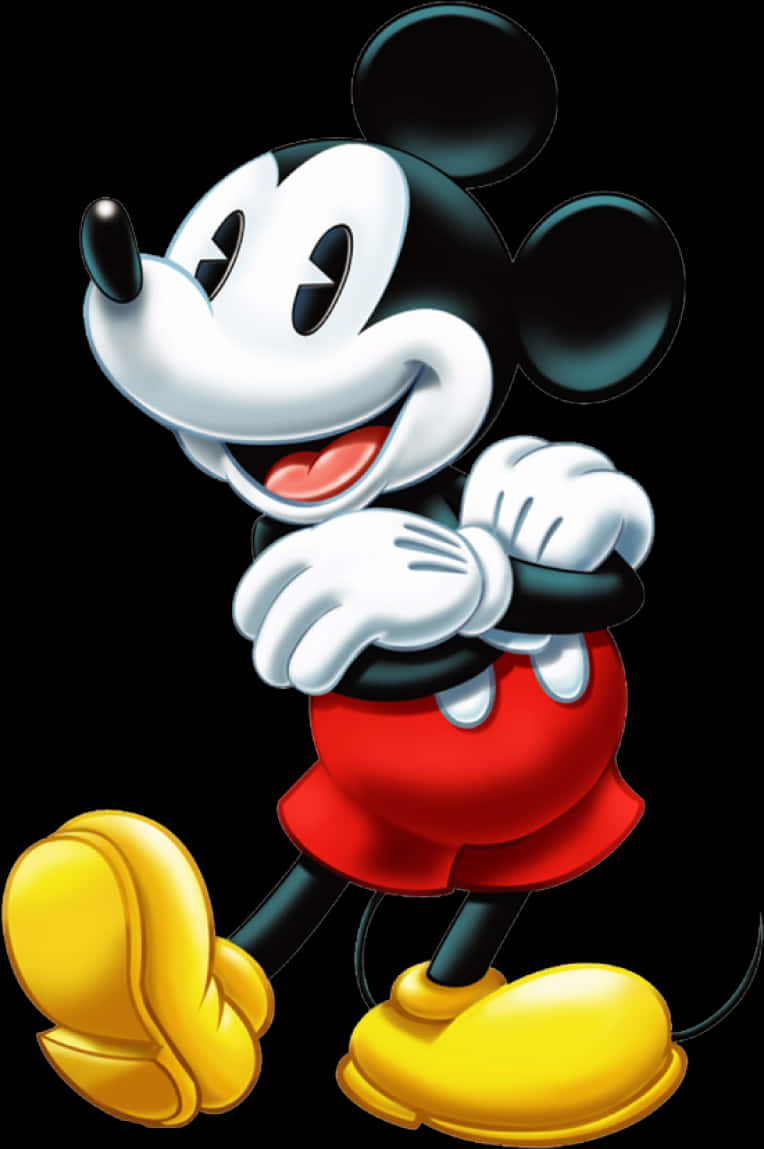 Classic Mickey Mouse Pose PNG Image