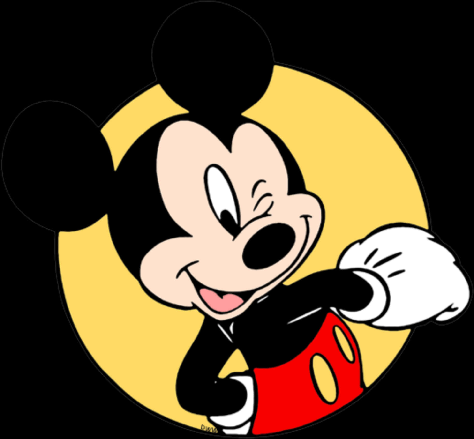 Classic Mickey Mouse Pose PNG Image