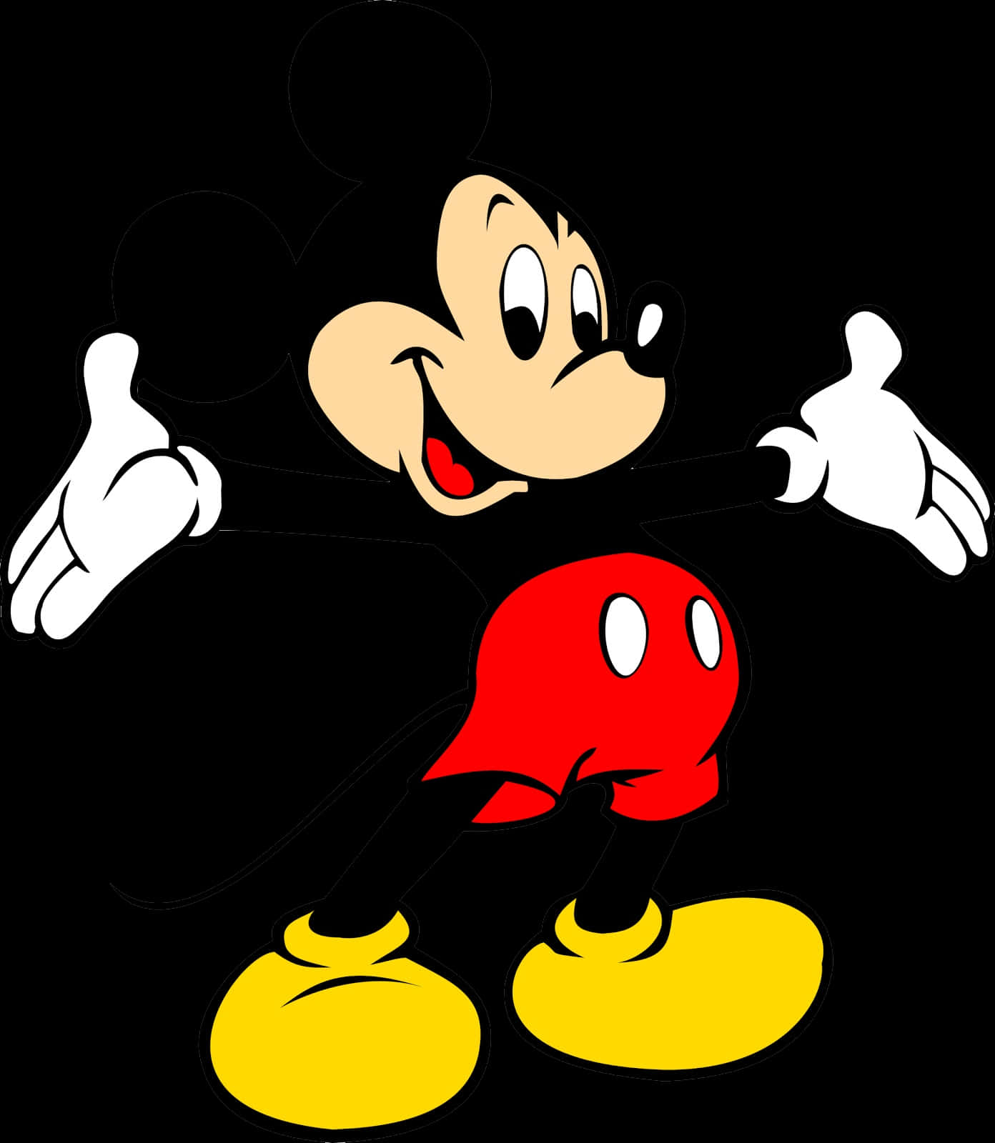 Classic Mickey Mouse Pose PNG Image