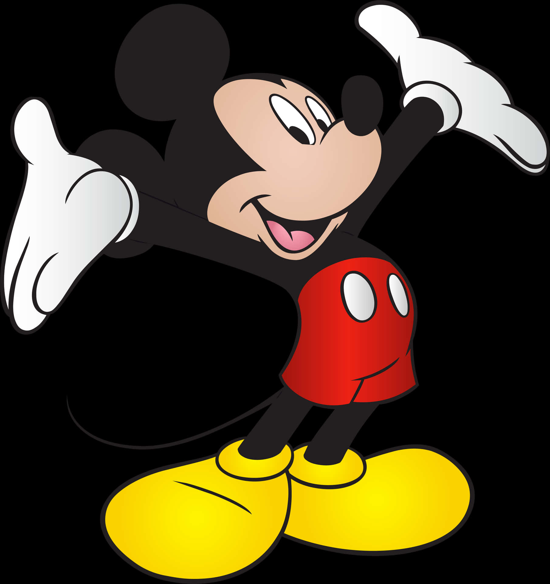 Classic Mickey Mouse Pose PNG Image