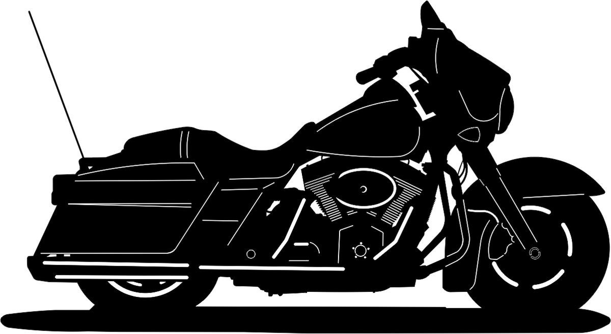 Classic Motorcycle Silhouette PNG Image