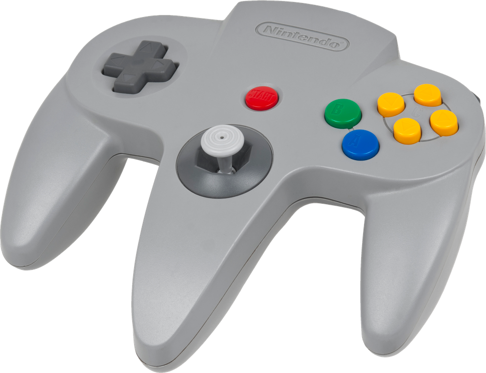 Classic Nintendo64 Controller Gray PNG Image